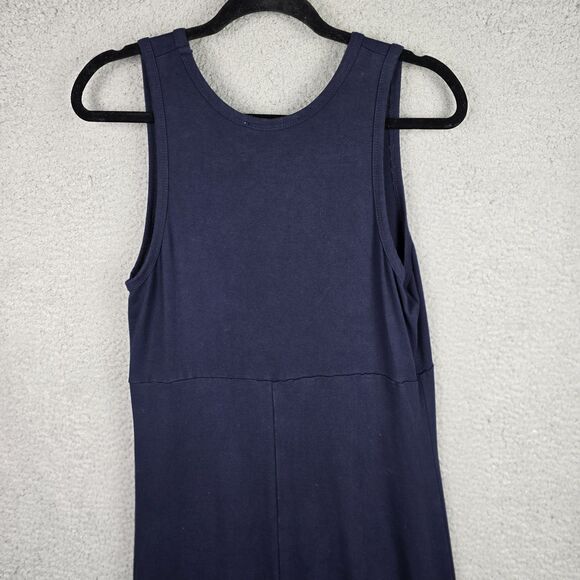 Karen Kane Tank Dress XL Blue White Colorblock Rayon Sleeveless High Low Resort - Picture 12 of 12